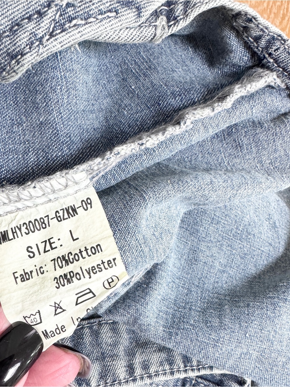 NWT High Hopes Washed Blue Distressed Slouchy Denim Overalls L Cotton Stretch - Picture 6 of 6